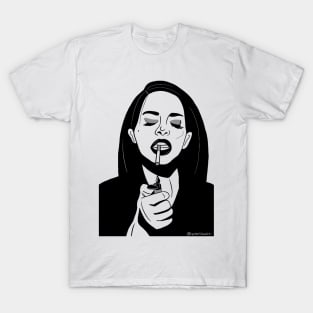 Aesthetic Smoking Girl (Only black color) T-Shirt